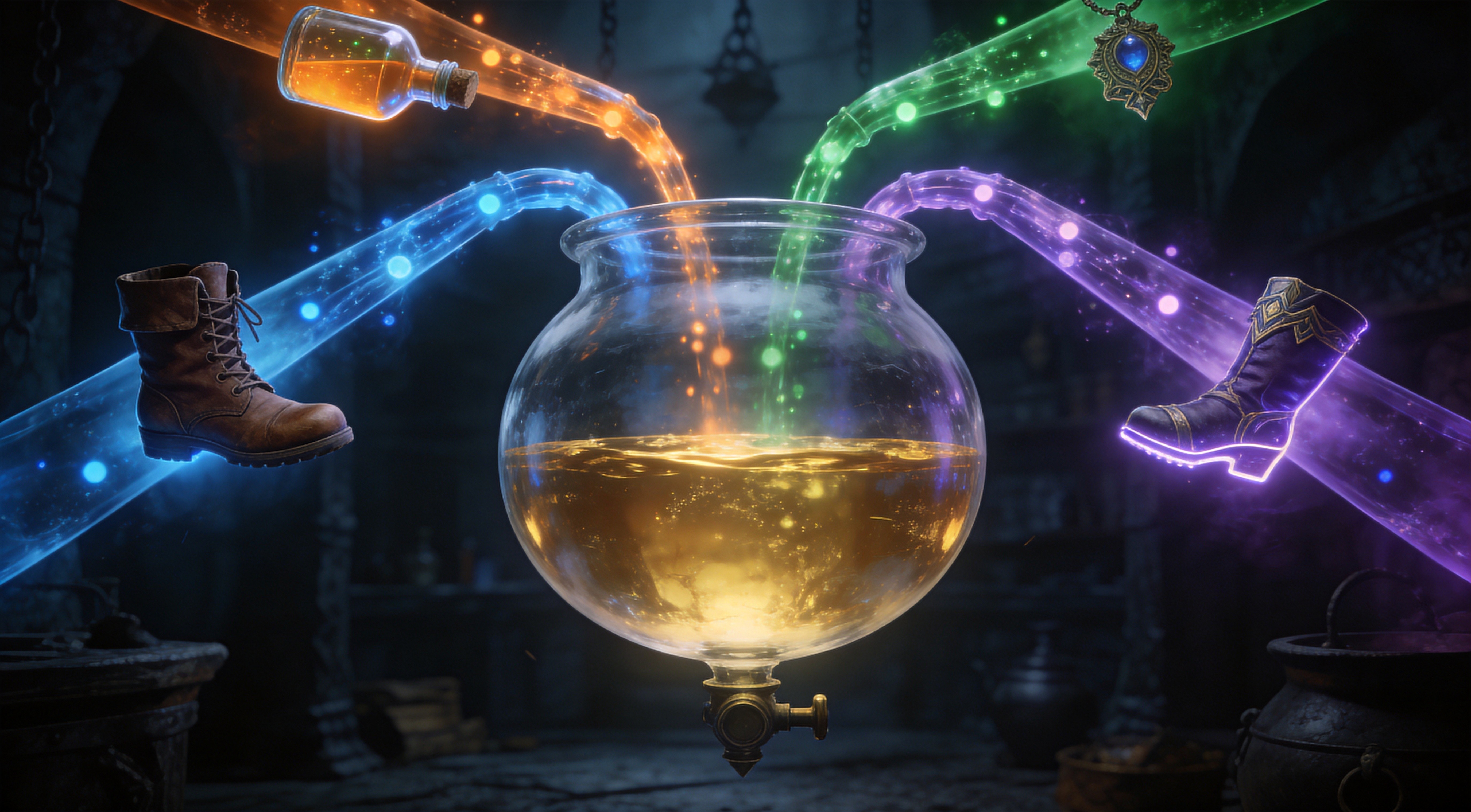 Movement speed stacking overview — boots, flask, charm, and sprint mods feeding one additive bucket