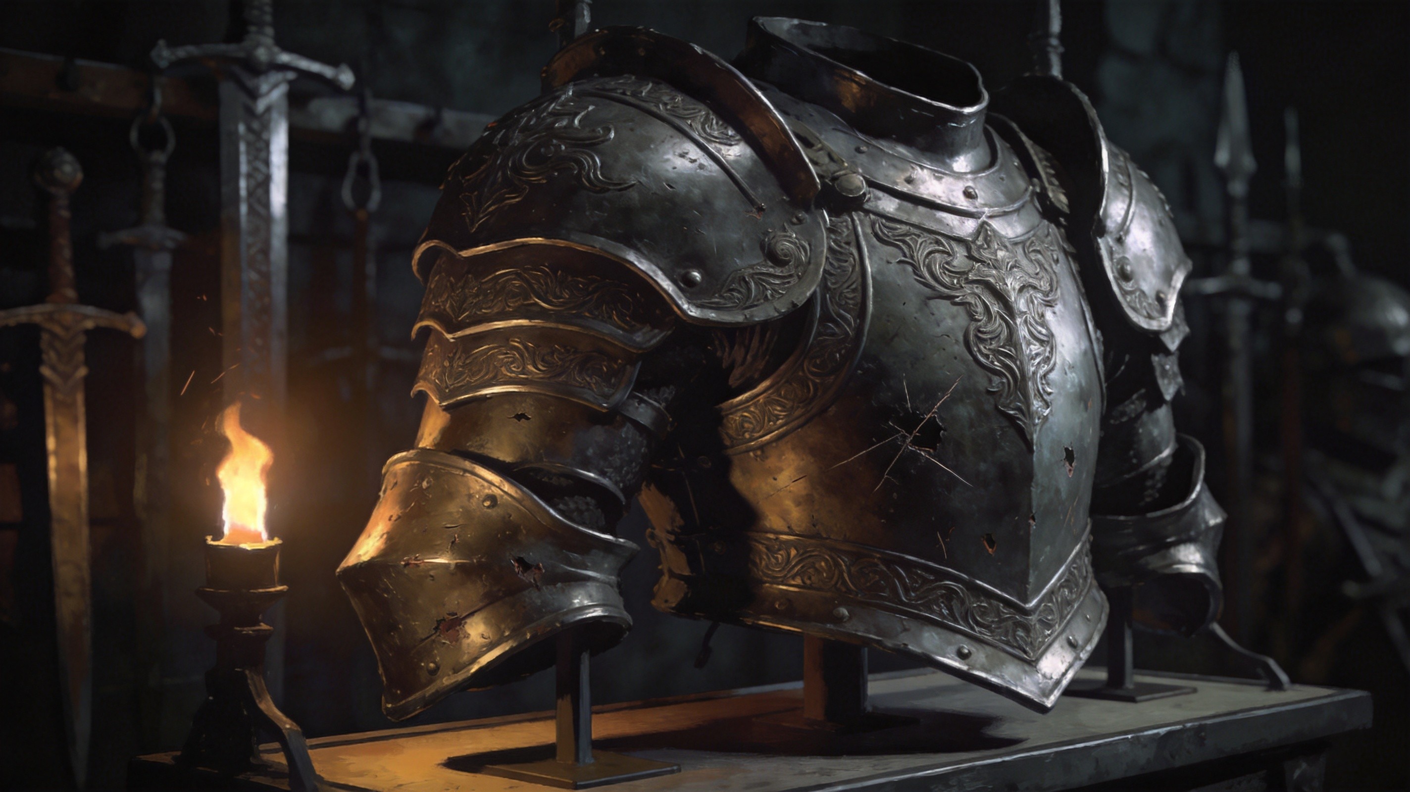 A shattered obsidian monolith surrounded by concentric rings of fading golden light, each ring representing a layer of protection dissolving outward