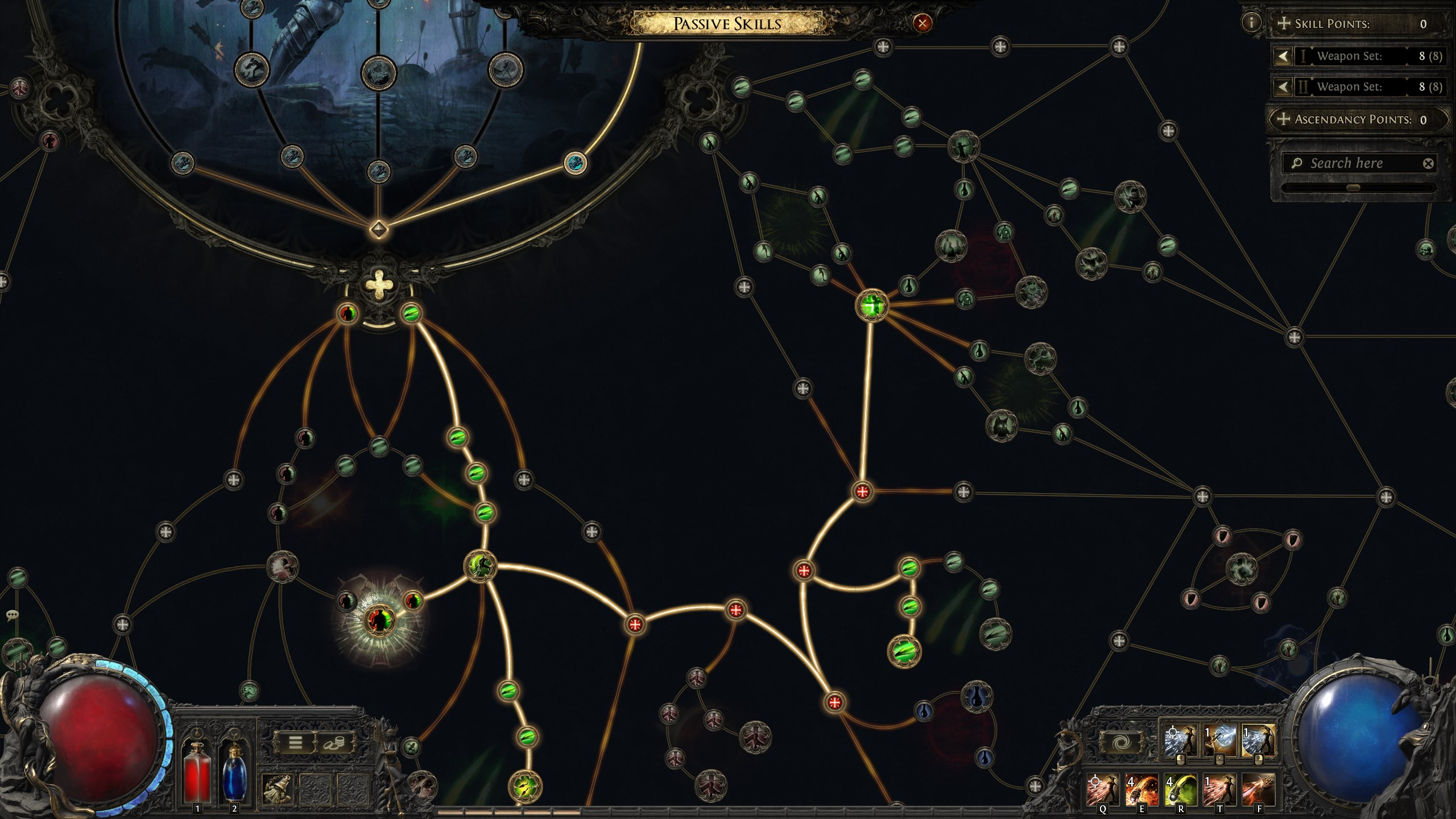 Passive skill tree in-game screenshot